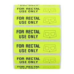 Rectal Use Only Stickers Fluorescent Yellow 1.5 x 0.375 Inch 500 Roll Prank