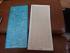 2X GLITTER STICKERS SCRAPBOOKING NEW (ST1256) CUPCAKES/LINES