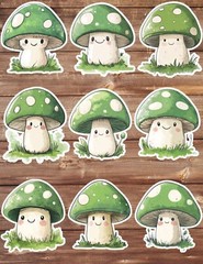 Little Green Mushroom Die Cut Vinyl Stickers Scrapbooking Laptop Waterbottle