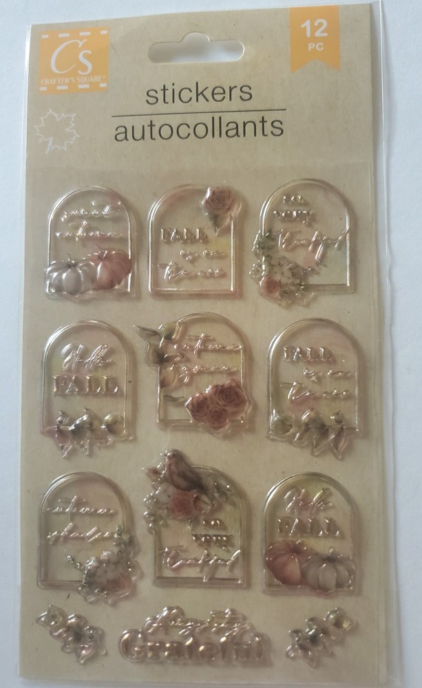 Crafter’s Square Fall/Autumn Themed Puffy Stickers, 12 ct