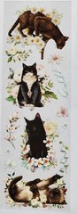 Black Cats with white florals. 6 sheets – 3 designs – 2 of each. You cut to fit
