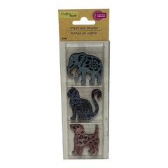 Crafter’s Square Laser Cut Chipboard Shapes Animal Craft Embellishments 5 Pack