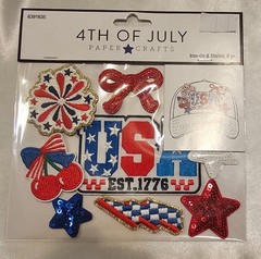 7 HL Paper Crafts 4th Of July Iron-On & Sticker Value Pack (8 pcs in each pack)