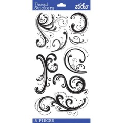 Crafts Stickers Sticko Dainty Black Flourish Flourishes Swirls