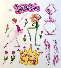 Ballerina Sticker Sheet Clear Whimsical Scrapbooking Dance Recital Crafts
