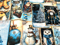#26 – 150+pcs Blue Christmas JUNK JOURNAL 3D Kit with REAL EPHEMERA Mixed Media