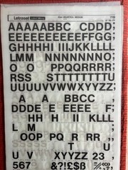FIVE Letraset INSTANT LETTERING Transfer 60pt Helvetica Medium NICE 5