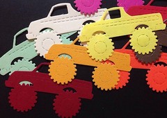 MONSTER TRUCK Die-Cuts(6Pcs)Approx.2.5″x1.5″ Acid-Free•Kids•Mud•Dirt•Toys•Boys