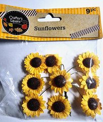 Crafters Square Sunflower Paper Embellishments 9pc Flowers Junk Journal Crafts
