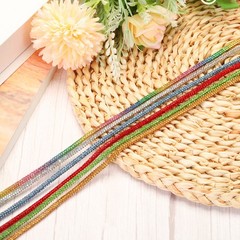4mm Dia 5m Length Pink Rhinestone Rope Crystal Rope with Aglets