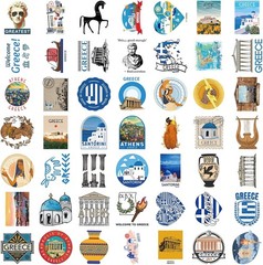 50 Pcs Greece Travel World Stickers City Souvenirs Stickers Waterproof Vinyl
