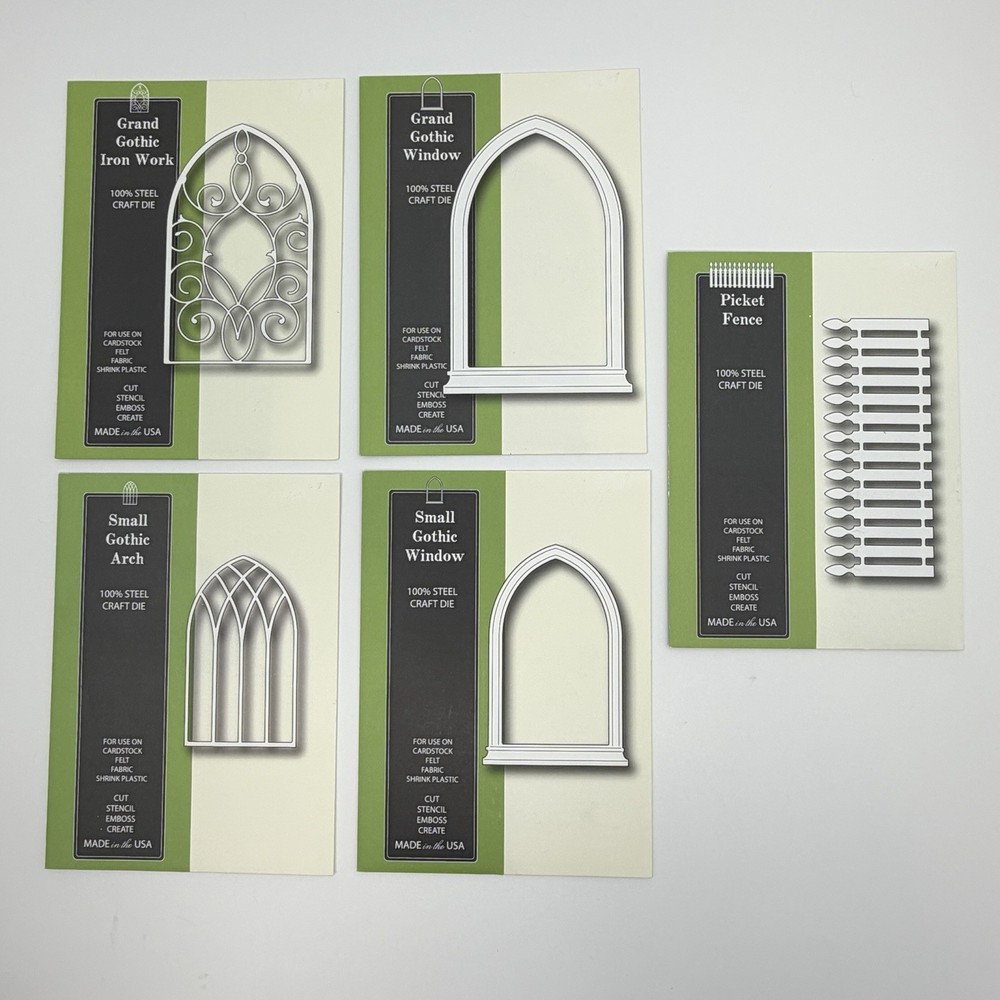 Memory Box Dies LOT of 5 Picket Fence Gothic Window Arch Iron Work