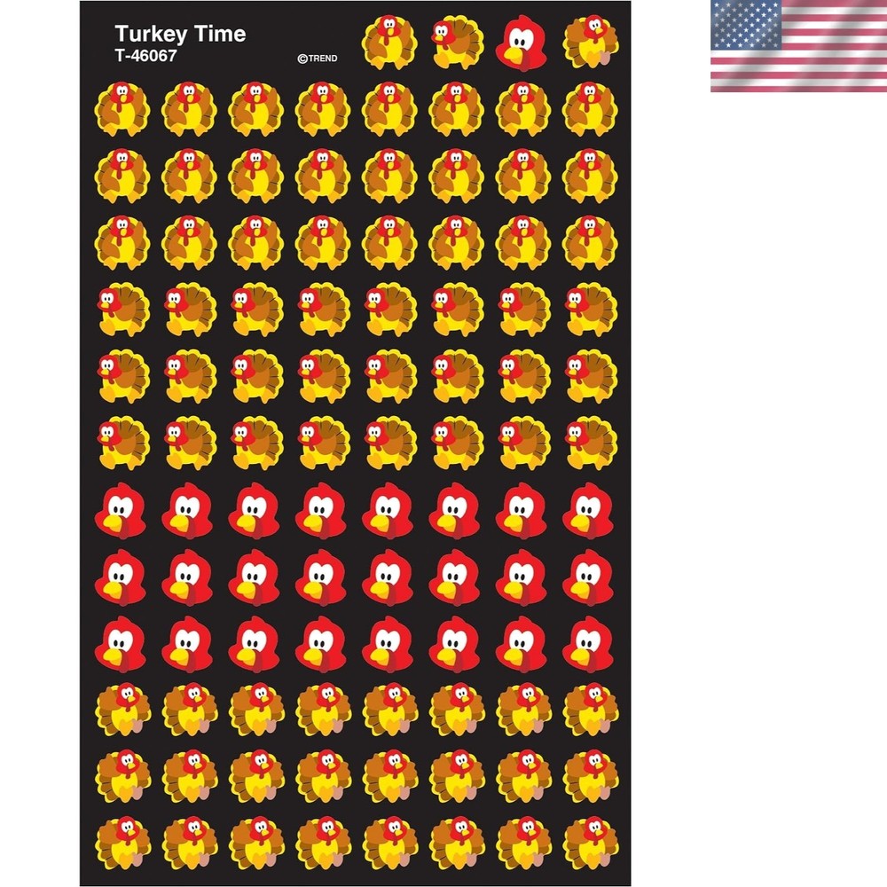 Turkey Time Stickers – 800 Cartoon SuperShapes for Classroom Incentives