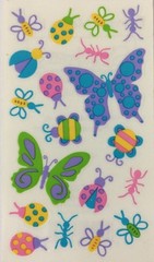 BUG-A-BOO Clear Mylar Stickers (19pc)Frances Meyer•Butterfly •Ladybug•Ant•Insect