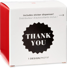 Thank You Stickers or Seals, Black & White Design (500-Count)