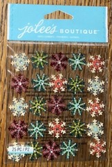 Lot Of 3 Jolees Snowflake Mini Repeats Snow Flake Christmas Winter Green Red Gem