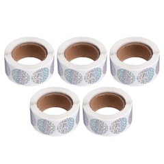 5 Rolls Stickers for Small Business Holographic Self Adhesive Thank You Label