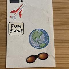 Vtg World Travel Stickers Vacation Globe Plane Camera Car