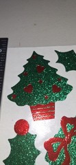vintage Stickers Hallmark Razzle Dazzle Glittery Xmas Items Rare 1 Sheet