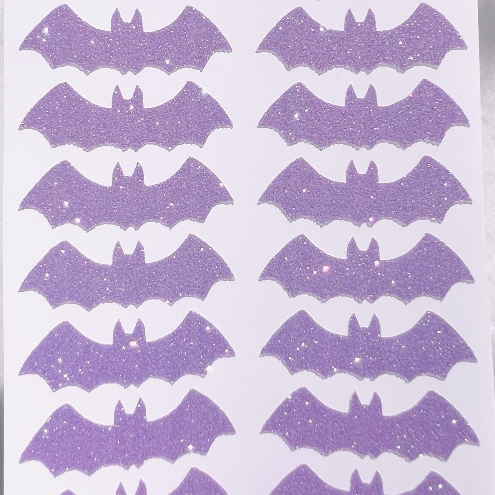 Glitter Bat Stickers! – Choose a Size & Color! – Multicolor Glitter