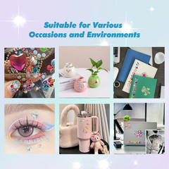210Pcs+ Cute Reusable Stickers for Kids, Fun Glitter Gem Heart Art Stickers Bulk