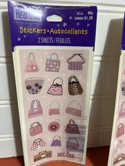 Vintage Heartline Hallmark 5 sealed packs 1990S fashion handbag purse stickers