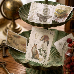 60Pcs Vintage Postage Stamp Stickers, Aesthetic Sticker for Scrapbooking, Journa