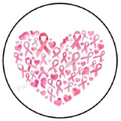 BREAST CANCER HEART PINK RIBBONS ENVELOPE SEALS LABELS STICKERS PARTY FAVORS