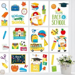 Delightful 8-Pack Back to School Window Decor – Reusable PVC Clings for Kids