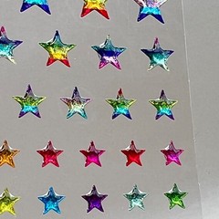 Rainbow Epoxy Glitter Star Dimensional Stickers Scrapbooking Cardmaking