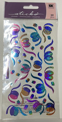 Sticko Metallic Foil Confetti Stickers EK Success 39ct 2010 SPMT17 NIP Scrapbook