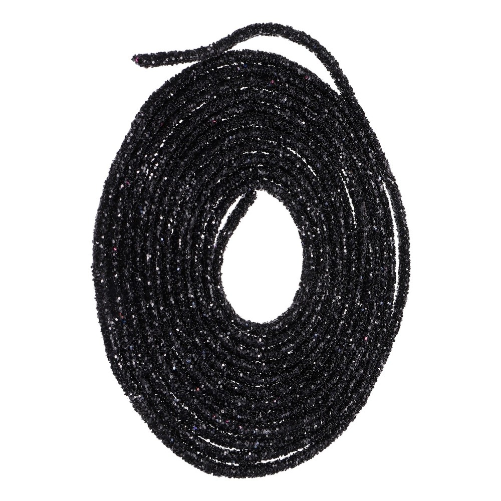 5 Yard 6mm Glitter Sequins Rope Rhinestone Cord Black 6mmx 450cm