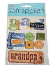 Grandpa Papa Grandfather Soft Spoken Embellishment Dimensional Sticker Scrapbook