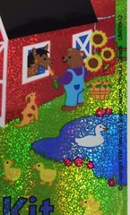 Vtg Sandylion Dated 1996 Rare Prismatic Glitter FARM BEAR STICKER TREASURE