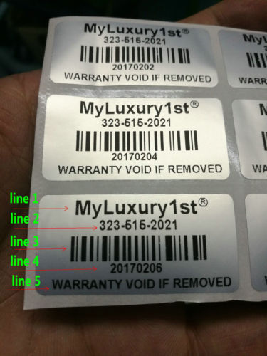 300 Custom print warranty sticker polyester label VOID security seals 1.5 X0.78″