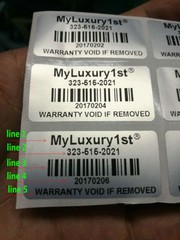 300 Custom print warranty sticker polyester label VOID security seals 1.5 X0.78″