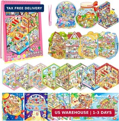 20 Sets 3D Sticker Scene Book 3D House Stickers DIY Sticker Therapy for Stickers