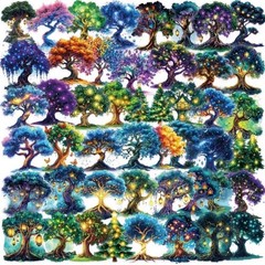20pcs Witch Transparent Magic Tree Stickers, Forest Waterproof Envelopes Bottles