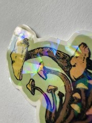 2pc Holographic Mushroom Stickers/Decals, Multicolor Scrapbooking