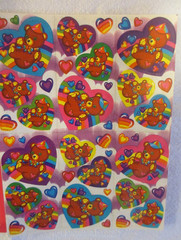 Vintage Lisa Frank Rainbow Bear Stickers & Giant Hollywood Bear Sticker