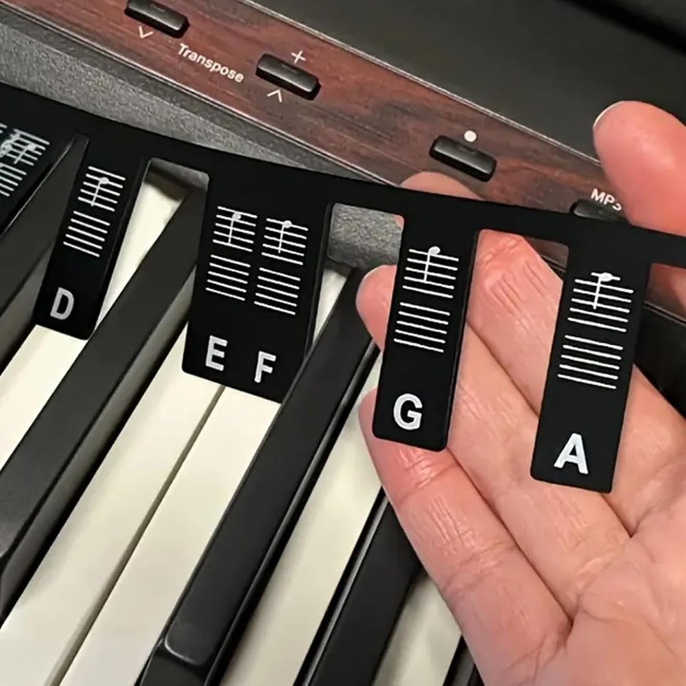 Removable Silicone Piano Note Stickers Labels Key Guide for Beginner Piano
