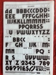 Four (4) Letraset INSTANT LETTERING Transfer Letters Marvin 72pt NICE 1