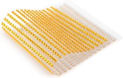 CraftbuddyUS 750pc x 3mm GOLD (30 stripes) Stick On Round Rhinestone Gems,DIY