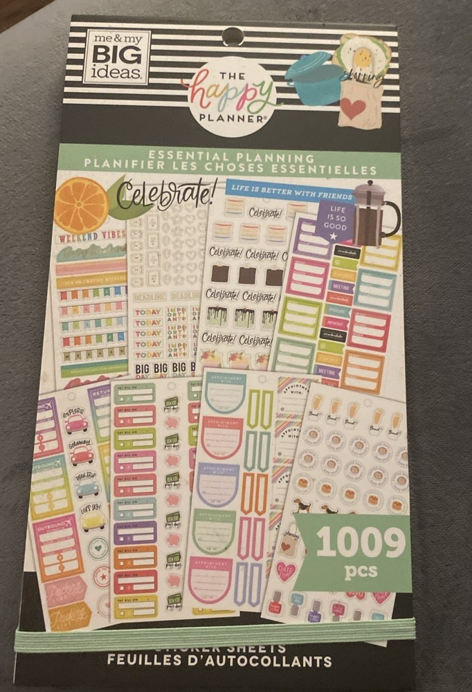 NEW THE HAPPY PLANNER ESSENTIAL PLANNING STICKER SHEETS 1009 PIECES