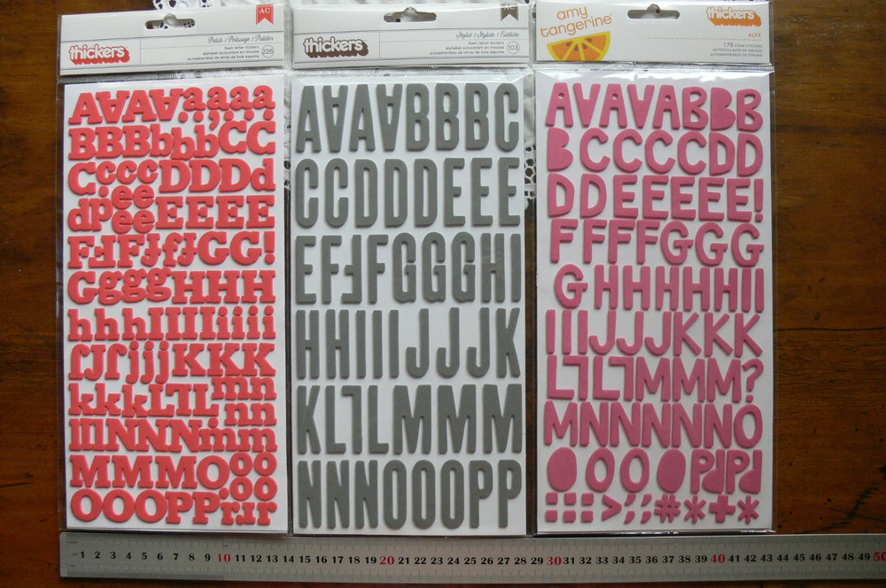 FOAM Thicker Stickers CORAL GREY PINK 3 Styles Varied Size 15-40mm AC L1R