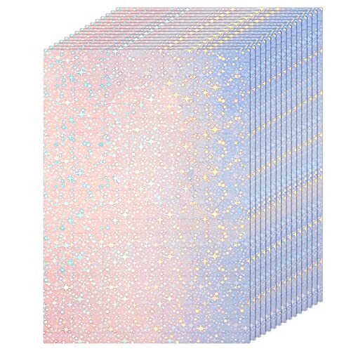 36 Sheets Holographic Sticker Paper Clear A4 Vinyl Sticker Paper Self Star