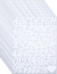 12 Sheets 1 1/2 Inch Letter Number Stickers, Self-Adhesive Vinyl Alphabet Label