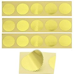 100pcs Embossing Stickers Blank Metallic Gold Certificate Seals Embossed Foil…