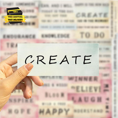 Vintage Motivational Aesthetic Label Stickers for Scrapbook, 50PCS Inspirational