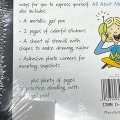 2000’s Vintage Activity Doodle Book All About Me Stickers Stencils Photo Corners